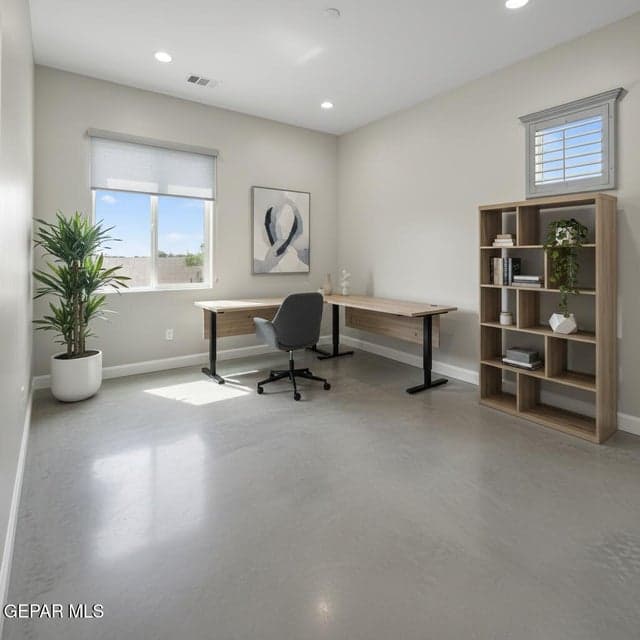 What the extra room downstairs could look like for an office