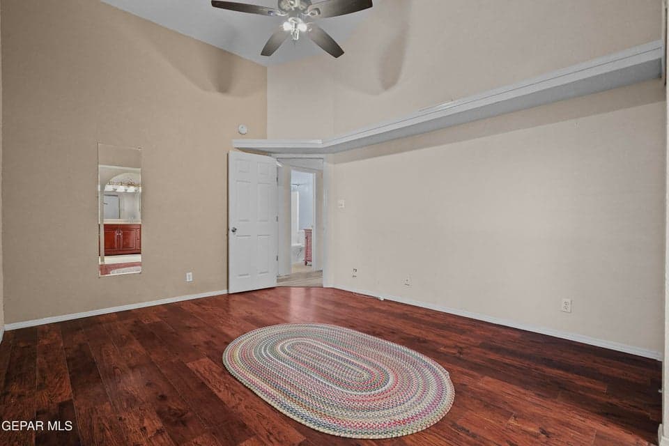 The suite connects directly to the primary bath for added convenience. It’s designed for comfort and privacy.