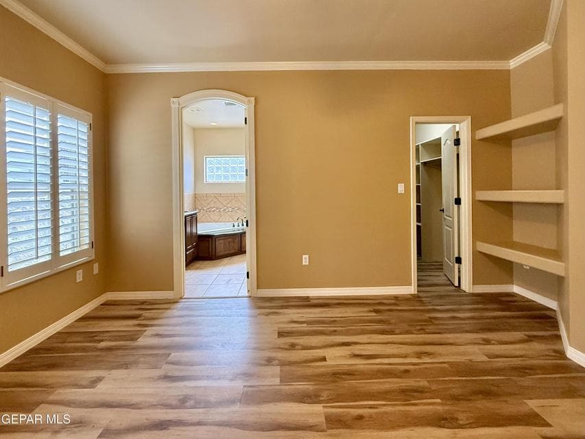 View to Main suite Bath & custom Walk-In Closet